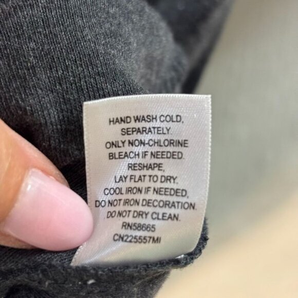 Caslon Womens Charcoal Gray Cotton Embellished Scoop Neck Top L Nordstrom - Picture 7 of 9